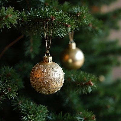 Decorations on a christmas tree