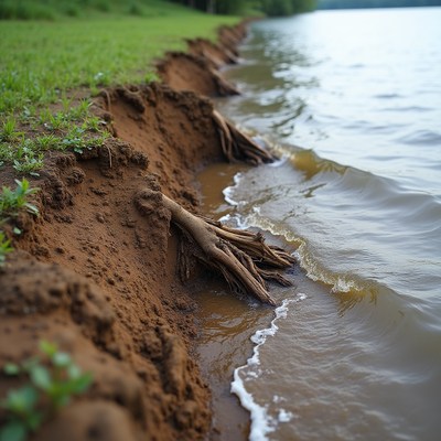 Roots along the water's edge
