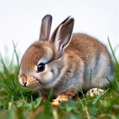 Rabbit playing in the grass