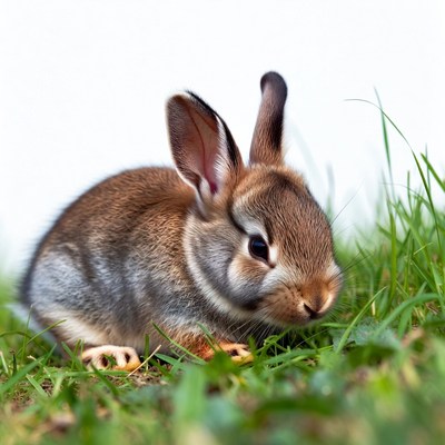 Rabbit on grass in daylight