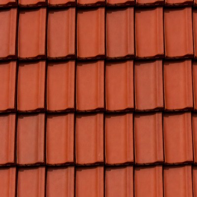 Roof tiles covering a building surface