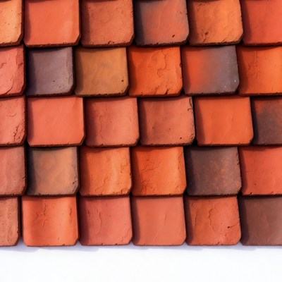 Terracotta roof tiles in an urban setting