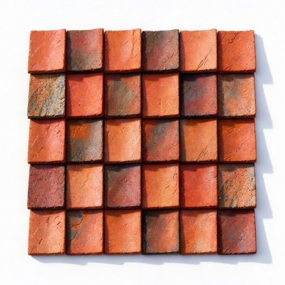 Red tiles arranged in a square pattern