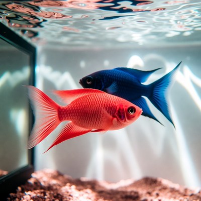 Colorful fish swimming in aquarium
