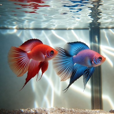 Colorful fish swimming in clear water