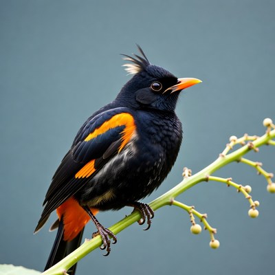 Bird perched on branch in close view