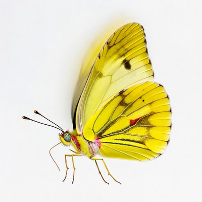 Butterfly resting on white surface