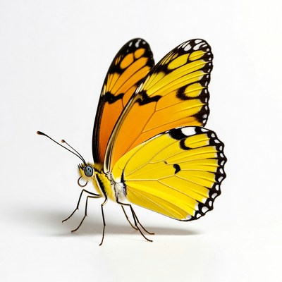 Bright butterfly on white background