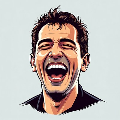 Laughter of a joyful person captured