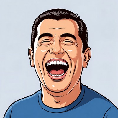 Laughter from a joyful face