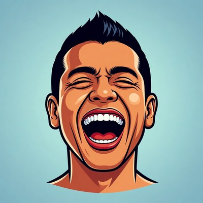 Happy man laughing with joy