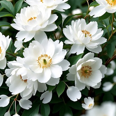 White flowers in garden during springtime