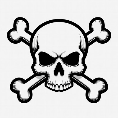 Skull and crossbones symbol design
