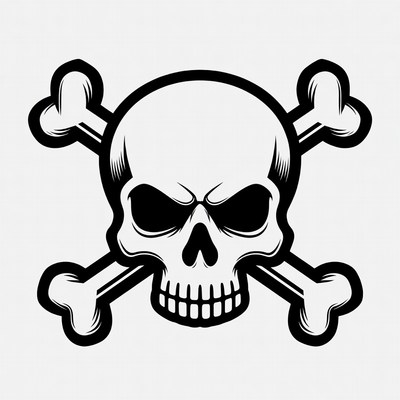 Skull and crossbones illustration design