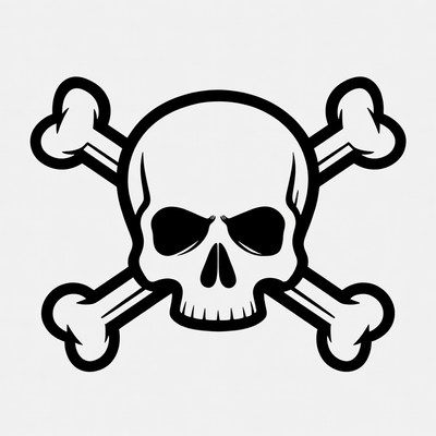 Skull and crossbones symbol design