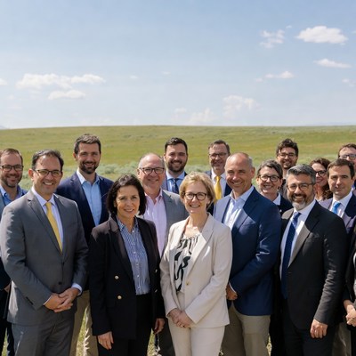 Group gathering in open field