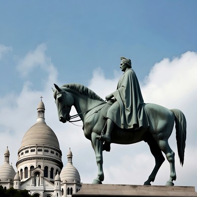 Horse statue near church in paris