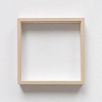 Simple wooden frame on a plain background
