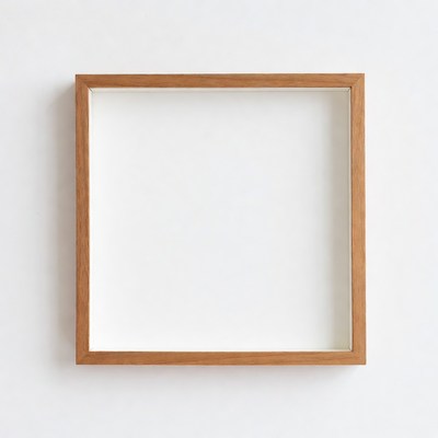 Wooden frame on white wall