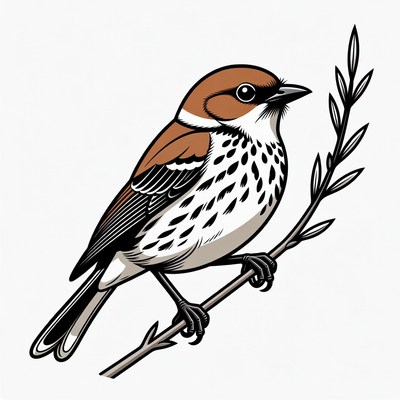 Bird perched on a branch in nature