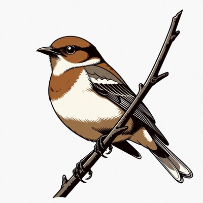 Bird perched on a branch in nature