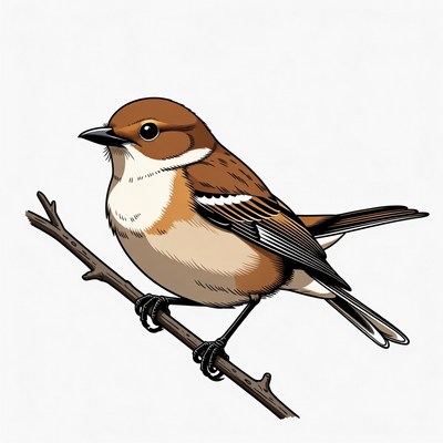 Brown bird perching on branch