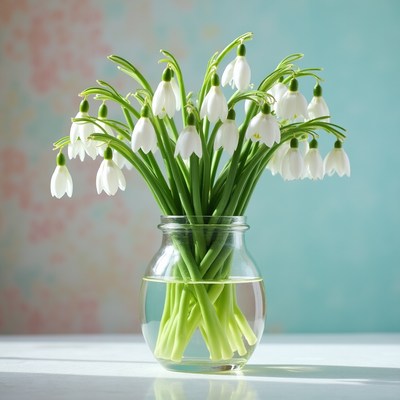 Snowdrop flowers in a vase