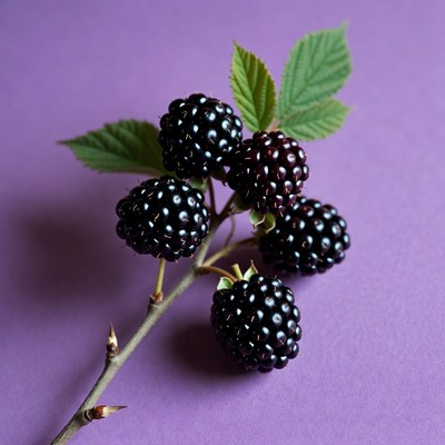 Blackberries on a purple background
