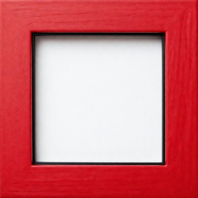 Unfilled red picture frame on display