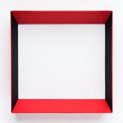 Red empty box with black edges