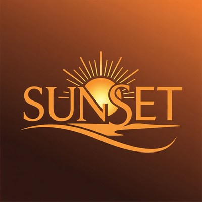 Warm sunset over a beach scene