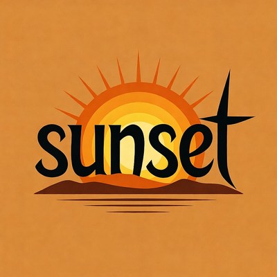 Colorful sunset over the mountains