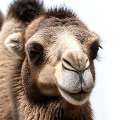 Camel looking at camera indoors