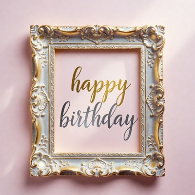 Happy birthday framed display on wall