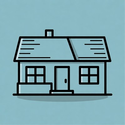 Simple house illustration in bright color