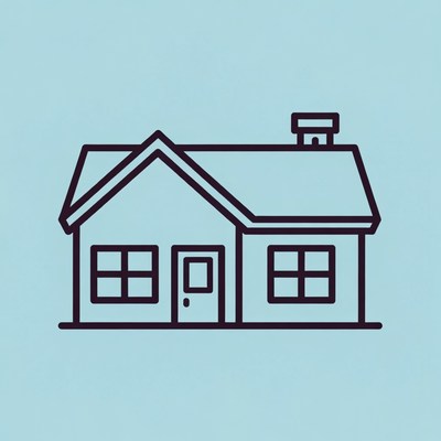 Simple house drawing on light background