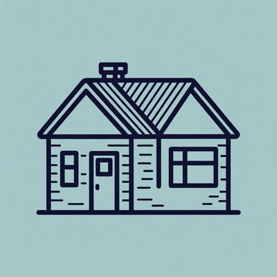 Simple house design with lines and shapes