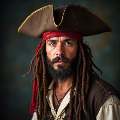 Pirate portrait in studio setting