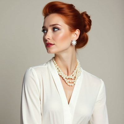 Elegant woman with jewelry in studio