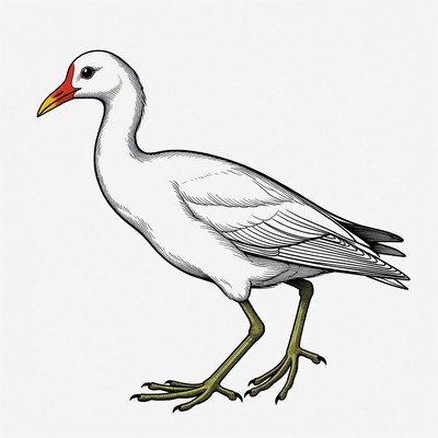 White bird walking on land