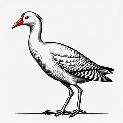 Bird standing with a colorful beak