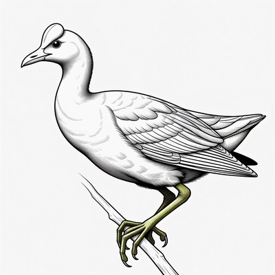 White bird standing on branch