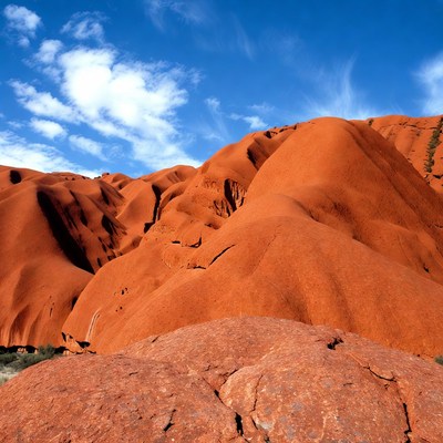 Rock formations at uluru in australia