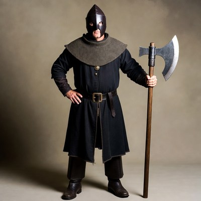 Medieval warrior holding an axe