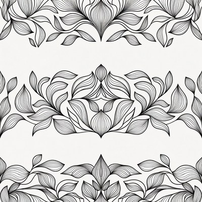 Black and white floral pattern design