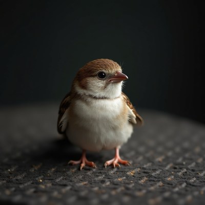 Small bird on dark background