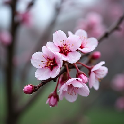 Cherry blossoms bloom in spring season