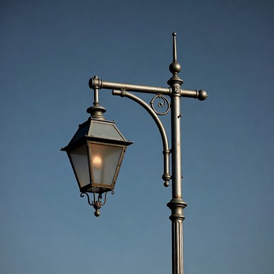 Vintage street lamp under clear sky