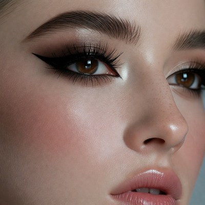 Close up of eye makeup