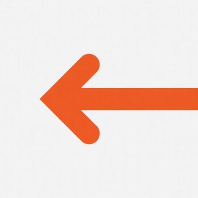 Arrow pointing left in bright color
